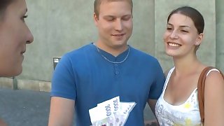 CZECH COUPLES Young Couple Takes Money for Public Foursome