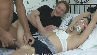 Trick Your GF - Interracial slurping fuck for revenge
