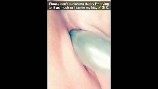 Cucumber in tight young bald pussy